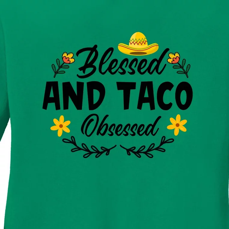 Cinco De Mayo Blessed Taco Obsessed Boys Kids Women Men Ladies Long Sleeve Shirt