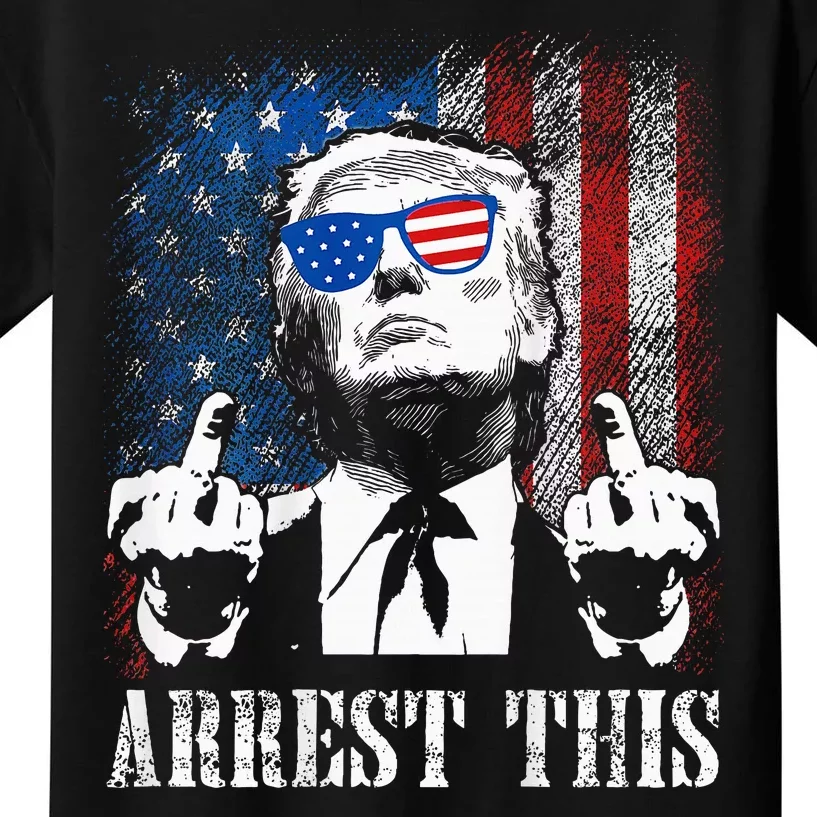 (Arrest This Trump 2024 Us American Flag Kids T-Shirt