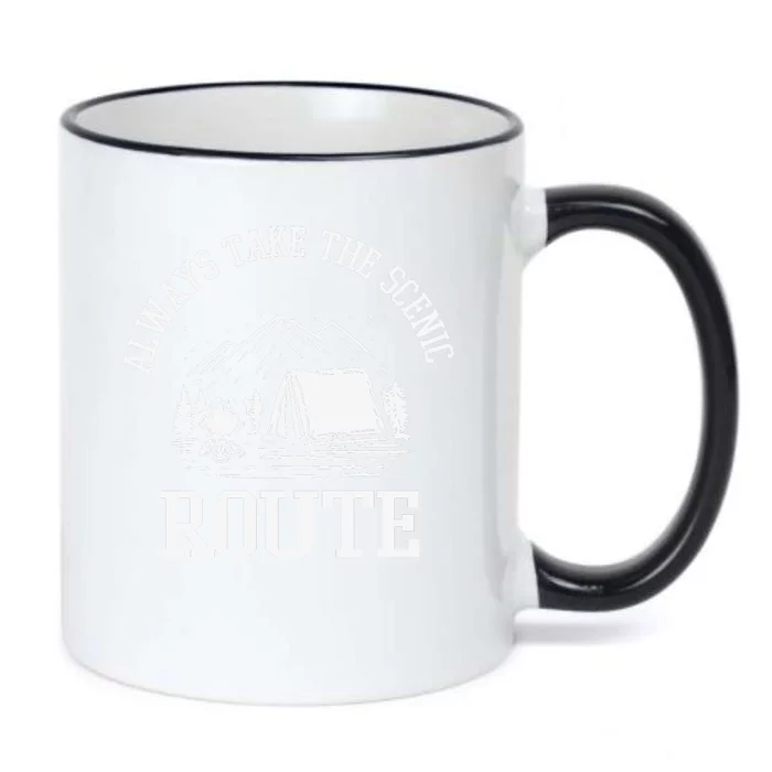 Always Take The Scenic Route Black Color Changing Mug