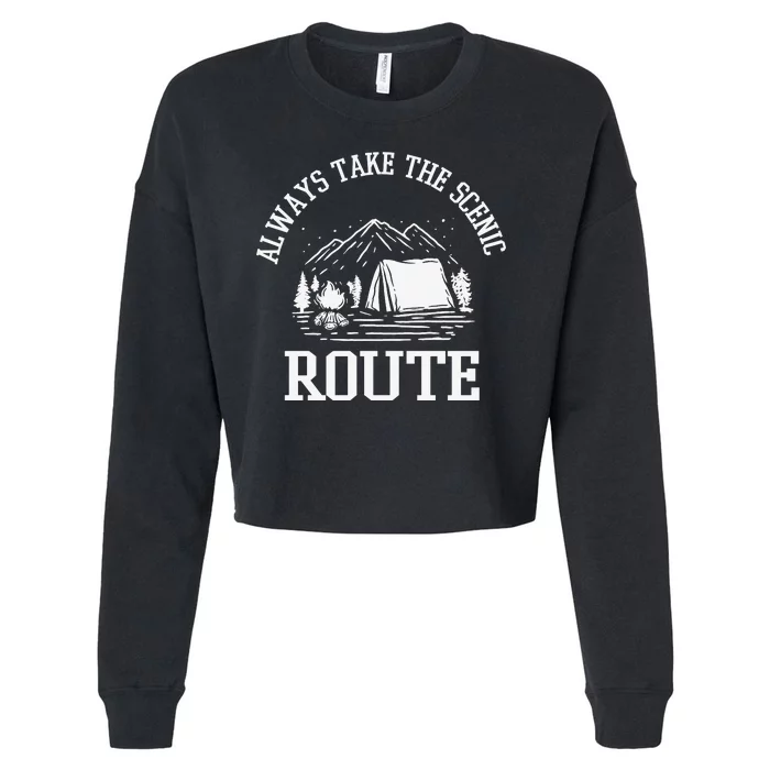 Always Take The Scenic Route Cropped Pullover Crew