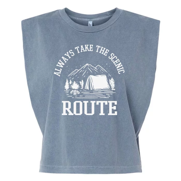 Always Take The Scenic Route Garment-Dyed Women's Muscle Tee