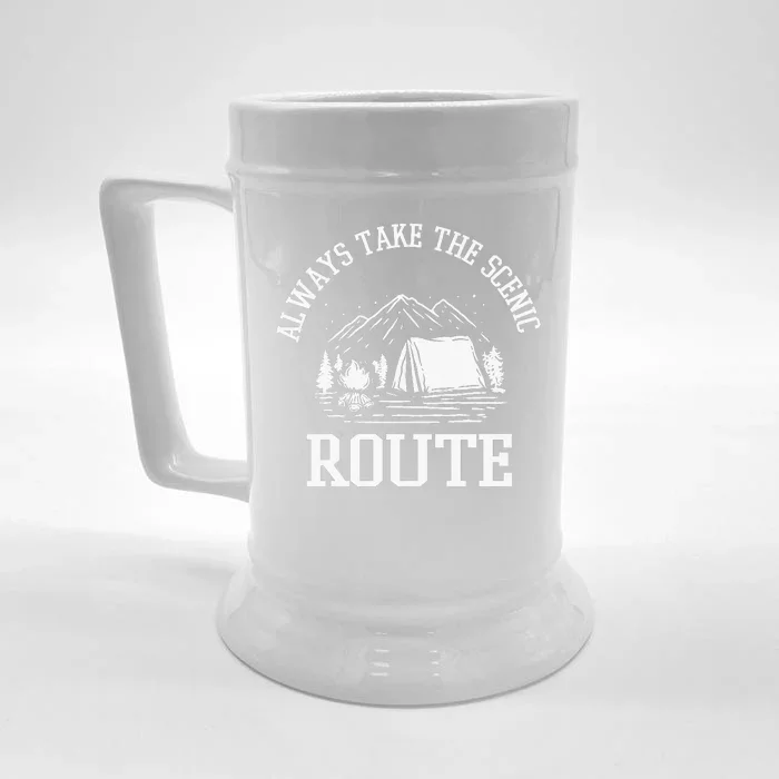 Always Take The Scenic Route Front & Back Beer Stein