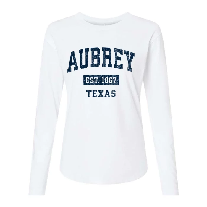 Aubrey Texas Tx Vintage Sports Established Womens Cotton Relaxed Long Sleeve T-Shirt