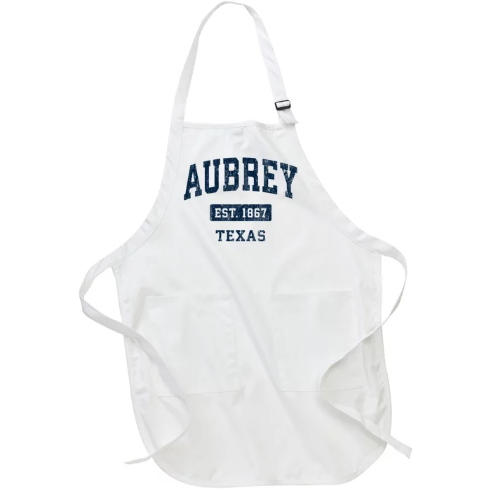 Aubrey Texas Tx Vintage Sports Established Full-Length Apron With Pocket