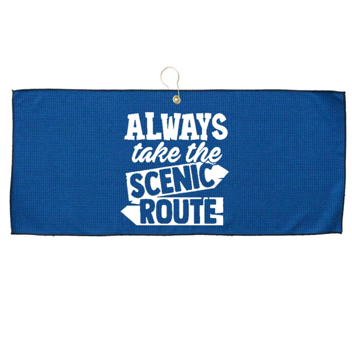 Always Take The Scenic Route Large Microfiber Waffle Golf Towel