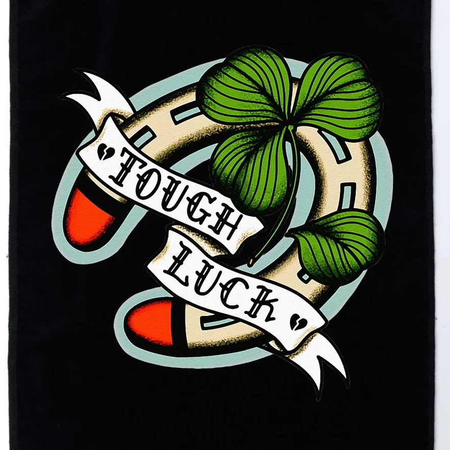 American Traditional Tattoo Horseshoe Four Leaf Clover Luck Platinum Collection Golf Towel