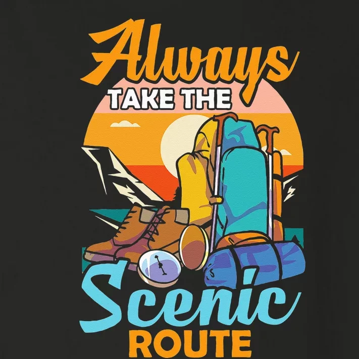 Always Take The Scenic Route Hiker Hiking Toddler Long Sleeve Shirt