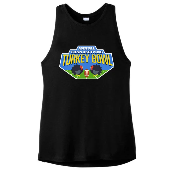 Annual Thanksgiving Turkey Bowl Football Game Team Meaningful Gift Ladies Tri-Blend Wicking Tank