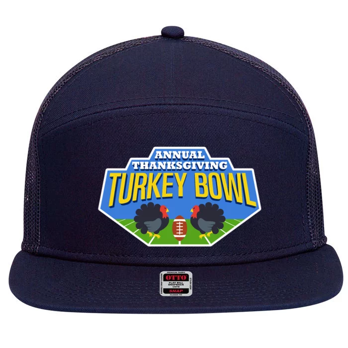 Annual Thanksgiving Turkey Bowl Football Game Team Meaningful Gift 7 Panel Mesh Trucker Snapback Hat