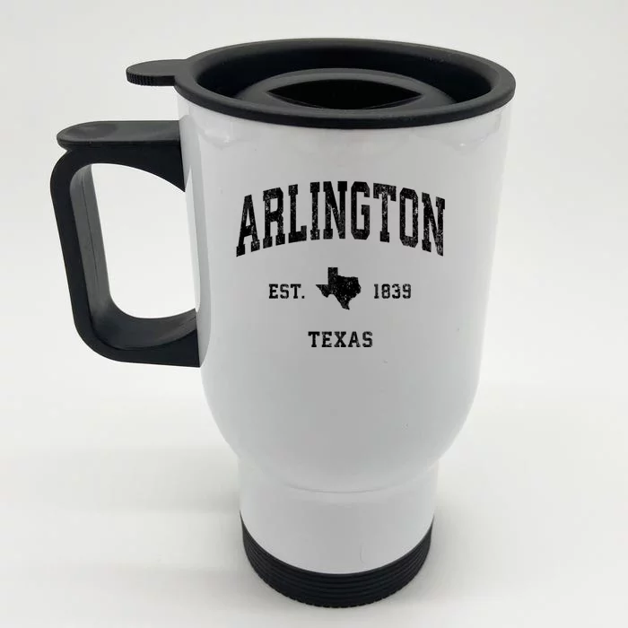 Arlington Texas Tx Vintage Athletic Established Sports Design Front & Back Stainless Steel Travel Mug