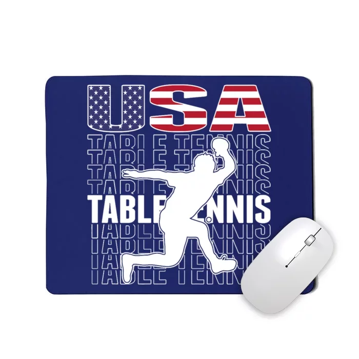 America Table Tennis Fans Jersey American Flag Ping Pong Art Premium Mousepad