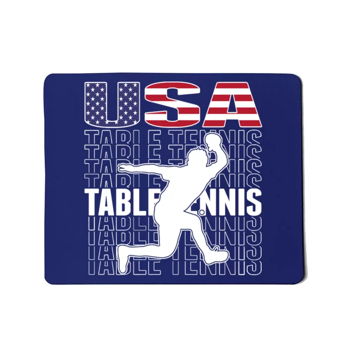 America Table Tennis Fans Jersey American Flag Ping Pong Art Premium Mousepad