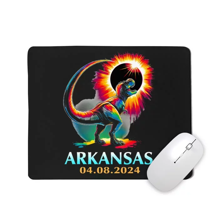 Arkansas Totality Total Solar Eclipse 2024 T Rex Dinosaur Mousepad