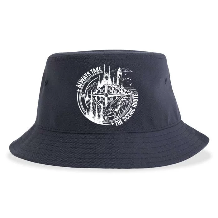 Always Take The Scenic Route Sustainable Bucket Hat