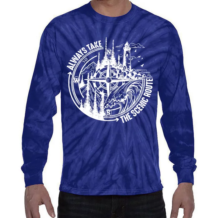 Always Take The Scenic Route Tie-Dye Long Sleeve Shirt