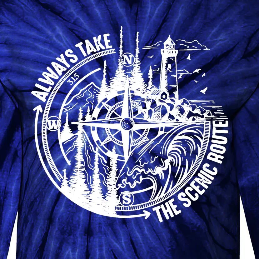 Always Take The Scenic Route Tie-Dye Long Sleeve Shirt