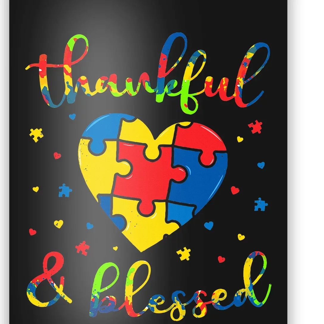 Autism Thanksgiving Thankful Blessed Mom Dad Gift Poster