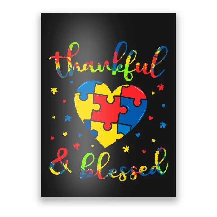 Autism Thanksgiving Thankful Blessed Mom Dad Gift Poster