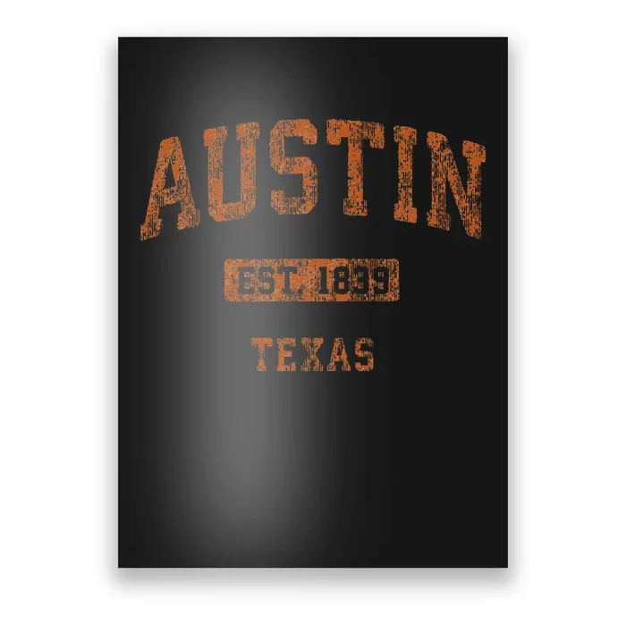 Austin Texas Tx Vintage Athletic Sports Design Poster