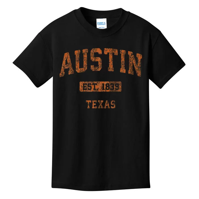 Austin Texas Tx Vintage Athletic Sports Design Kids T-Shirt