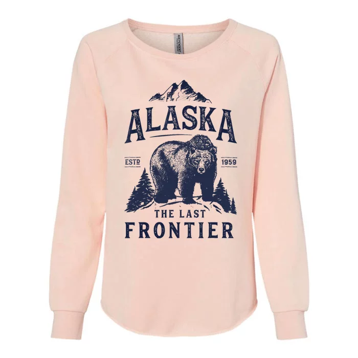 Alaska T The Last Frontier Bear Home Gifts Womens California Wash Sweatshirt