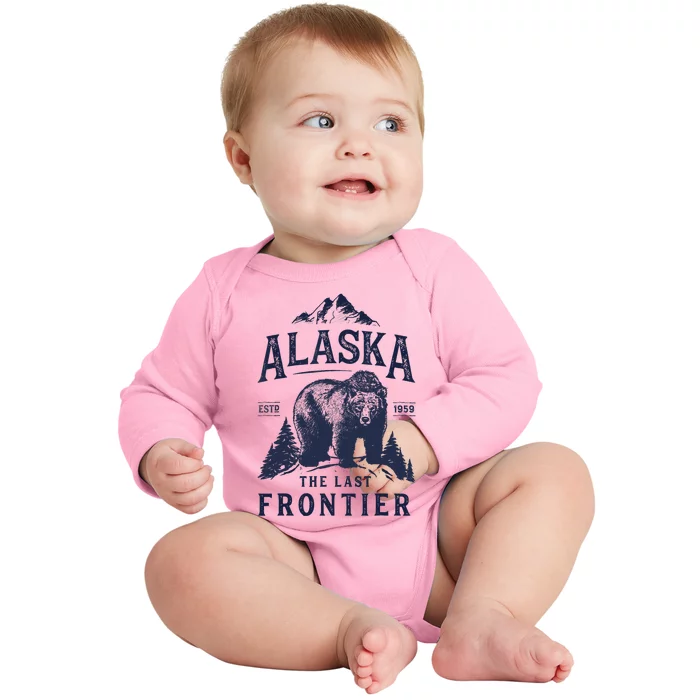 Alaska T The Last Frontier Bear Home Gifts Baby Long Sleeve Bodysuit