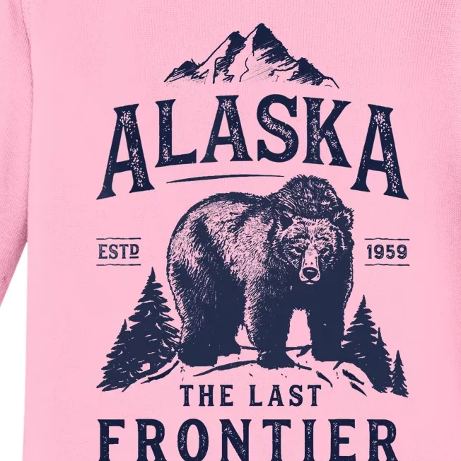 Alaska T The Last Frontier Bear Home Gifts Baby Long Sleeve Bodysuit