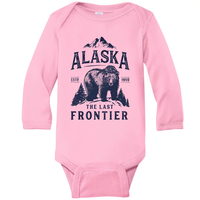 Alaska T The Last Frontier Bear Home Gifts Baby Long Sleeve Bodysuit