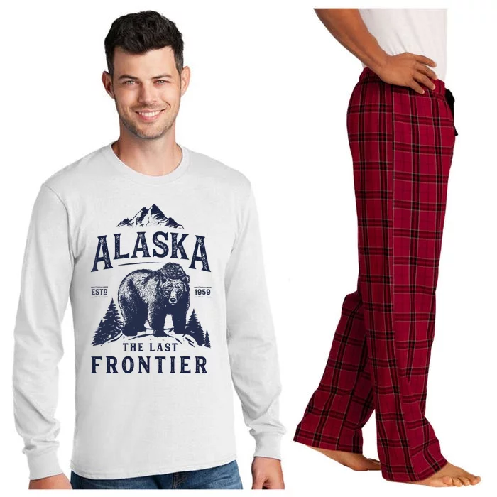 Alaska T The Last Frontier Bear Home Gifts Long Sleeve Pajama Set