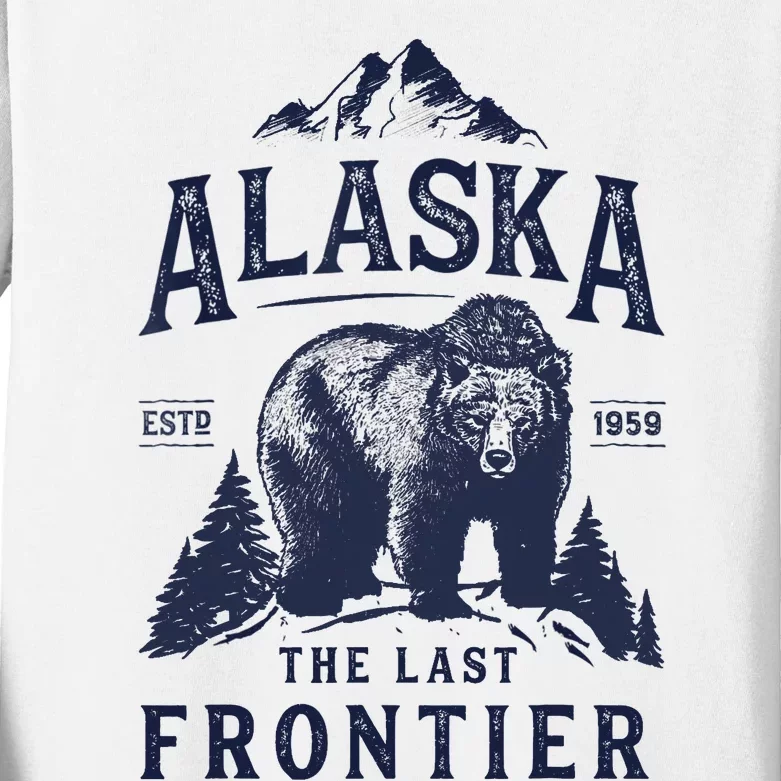 Alaska T The Last Frontier Bear Home Gifts Kids Long Sleeve Shirt