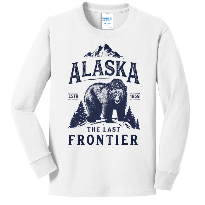 Alaska T The Last Frontier Bear Home Gifts Kids Long Sleeve Shirt