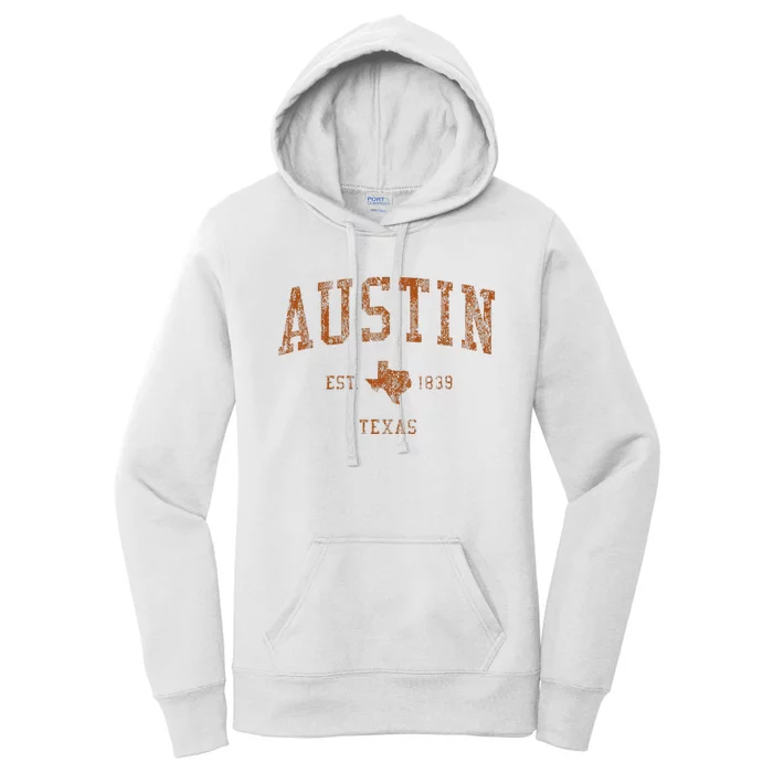 Austin Texas Tx Vintage Athletic Sports Women's Pullover Hoodie