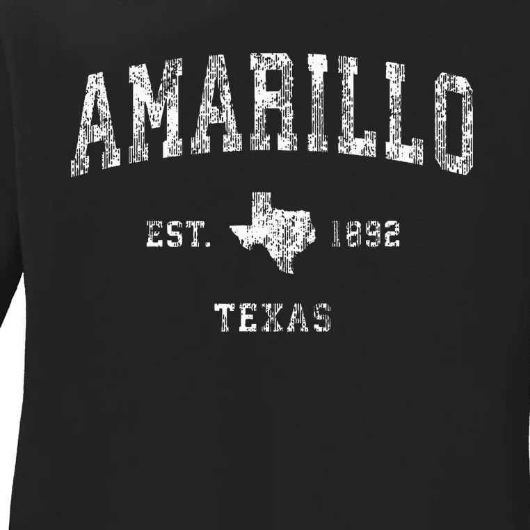 Amarillo Texas Tx Vintage Athletic Sports Design Ladies Long Sleeve Shirt