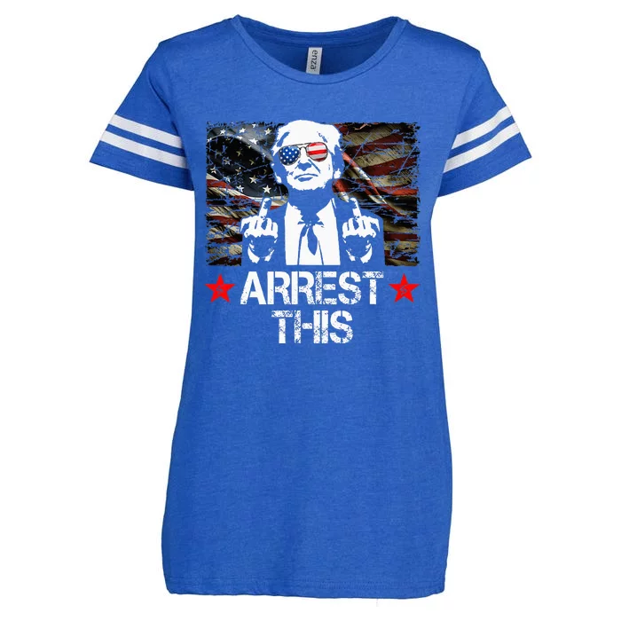 Arrest This Trump Fingers Pro Trump 2024 Enza Ladies Jersey Football T-Shirt