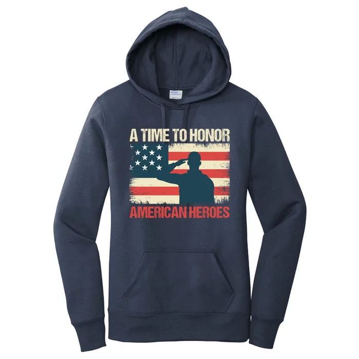 A Time To Honor American Hereos Memorial Day Cute Gift Women's Pullover Hoodie