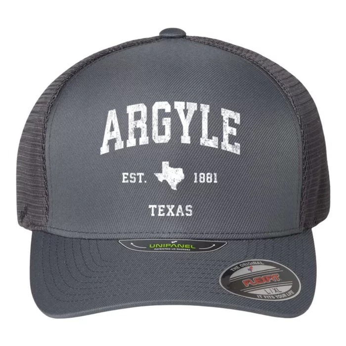 Argyle Texas Tx Vintage Athletic Sports Flexfit Unipanel Trucker Cap