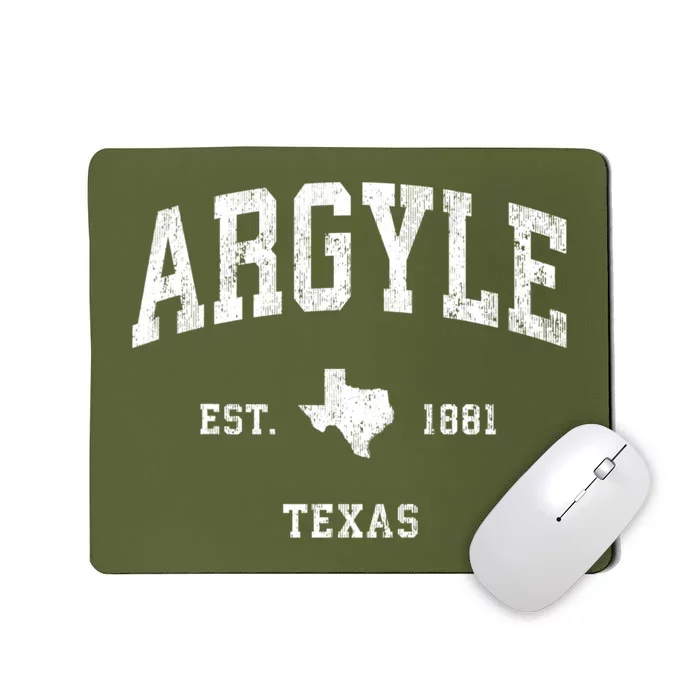 Argyle Texas Tx Vintage Athletic Sports Mousepad