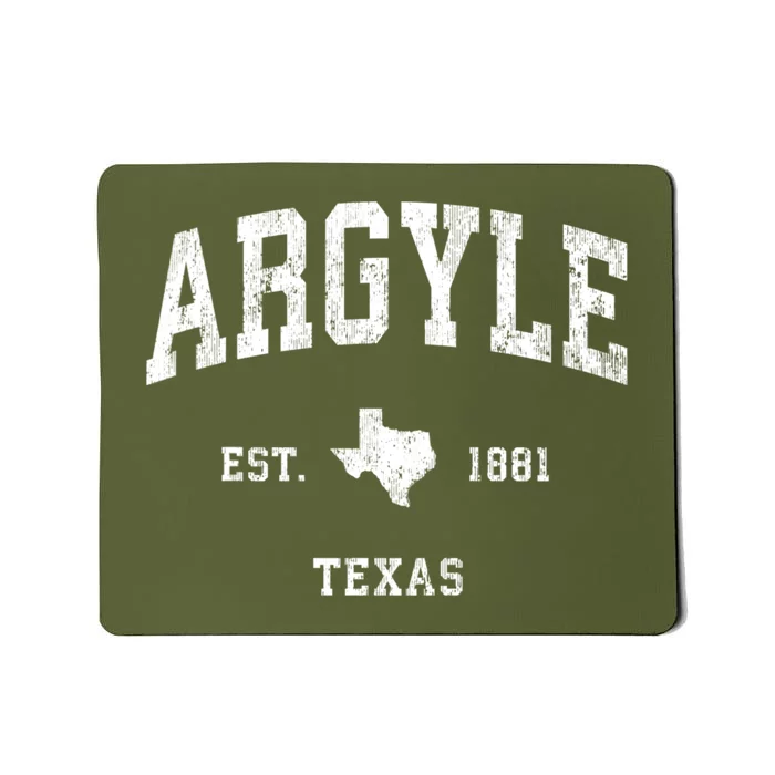 Argyle Texas Tx Vintage Athletic Sports Mousepad