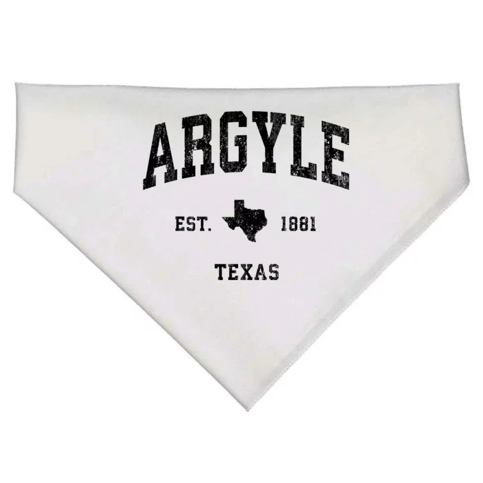 Argyle Texas Tx Vintage Athletic Sports USA-Made Doggie Bandana