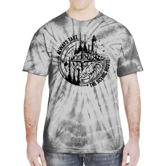 Always Take The Scenic Route Camping Tie-Dye T-Shirt