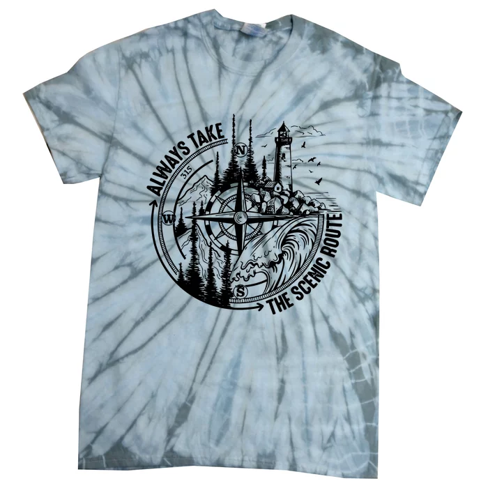 Always Take The Scenic Route Camping Tie-Dye T-Shirt