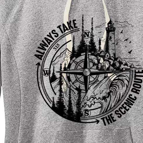 Always Take The Scenic Route Camping Women's Fleece Hoodie