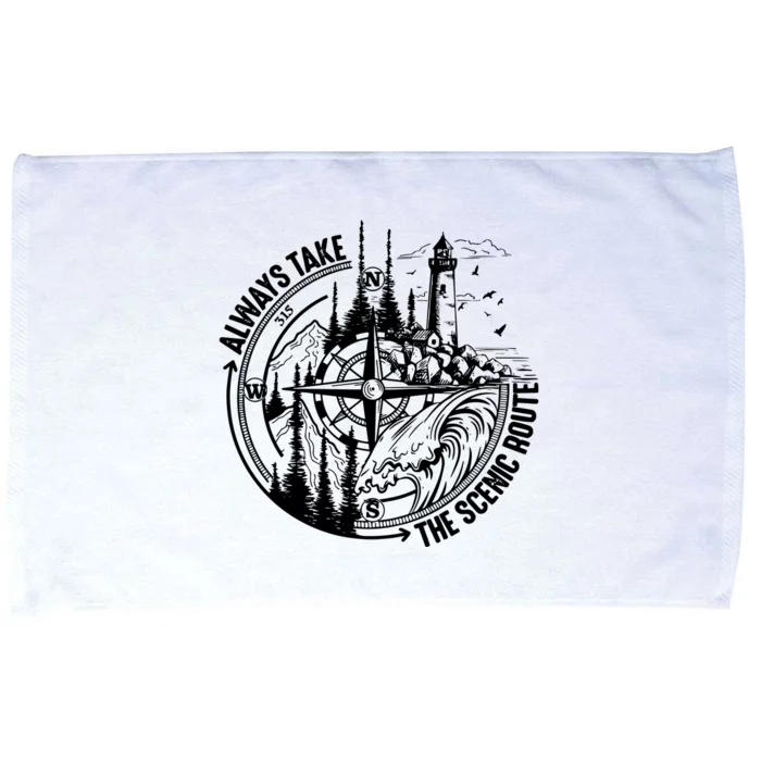 Always Take The Scenic Route Camping Microfiber Hand Towel