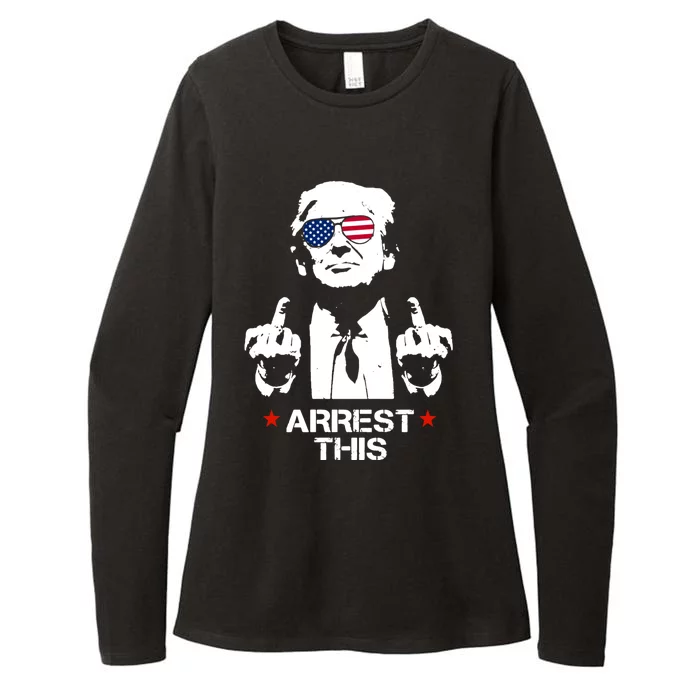 Arrest This Trump Fingers Pro Trump 2024 Trump Arrest This Womens CVC Long Sleeve Shirt