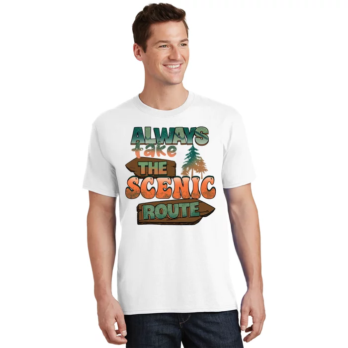 Always Take The Scenic Route Camping Travel Adventure Gift T-Shirt