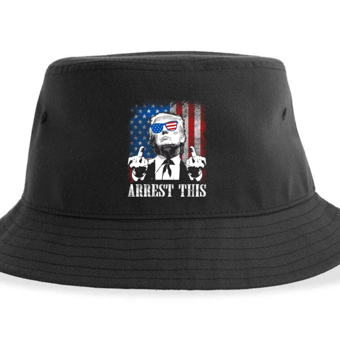 Arrest This Trump 2024 Us American Flag Sustainable Bucket Hat