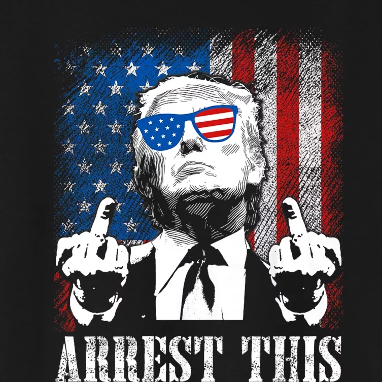 Arrest This Trump 2024 Us American Flag Women's Crop Top Tee