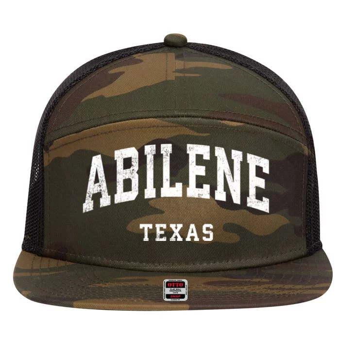 Abilene Texas Tx Vintage Athletic Sports Design 7 Panel Mesh Trucker Snapback Hat