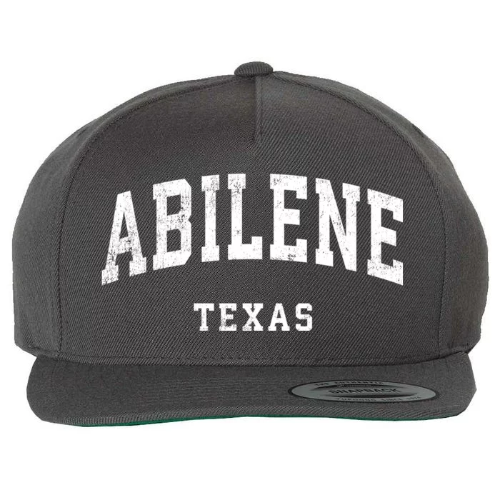 Abilene Texas Tx Vintage Athletic Sports Design Wool Snapback Cap