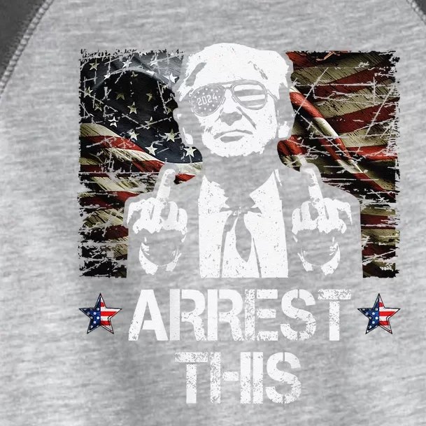 Arrest This Trump Middle Fingers Pro Trump 2024 Toddler Fine Jersey T-Shirt